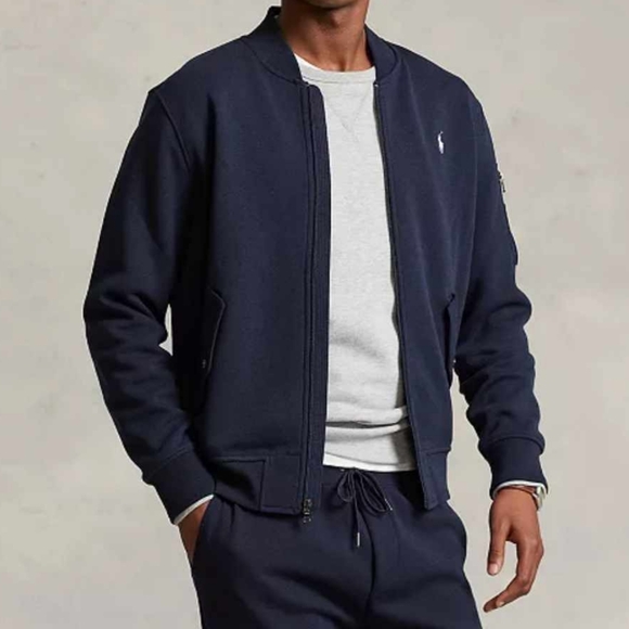 NWT Men's Polo Ralph Lauren Double Knit full zip Bomber Jacket - Picture 2 of 7